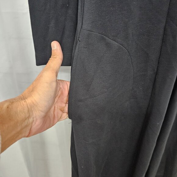 Soft Surroundings Black Maxi Dress Jersey Goth Minimalist Zip Shift XL - Picture 7 of 12